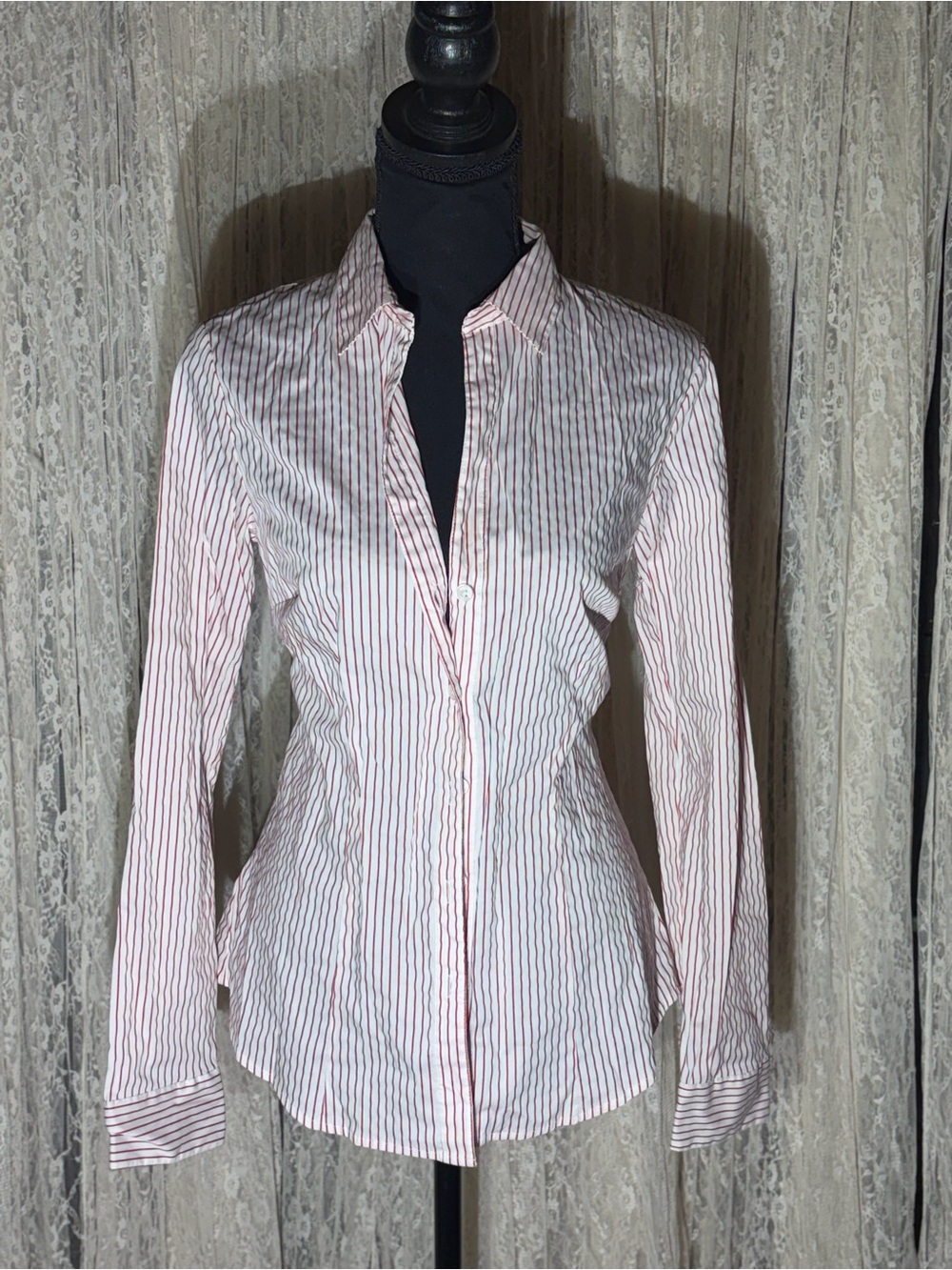 Tailored Pink & White Striped Button-Down Shirt